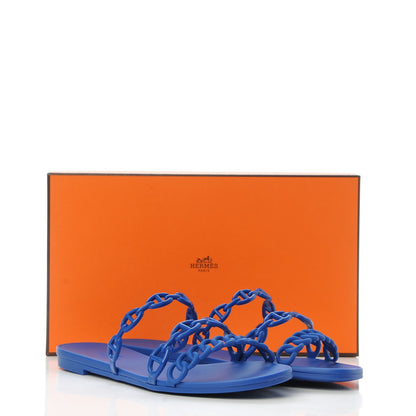 Hermes Rubber Chaine d'Ancre Rivage Sandals 38 Bleu Smalt 8 of 8