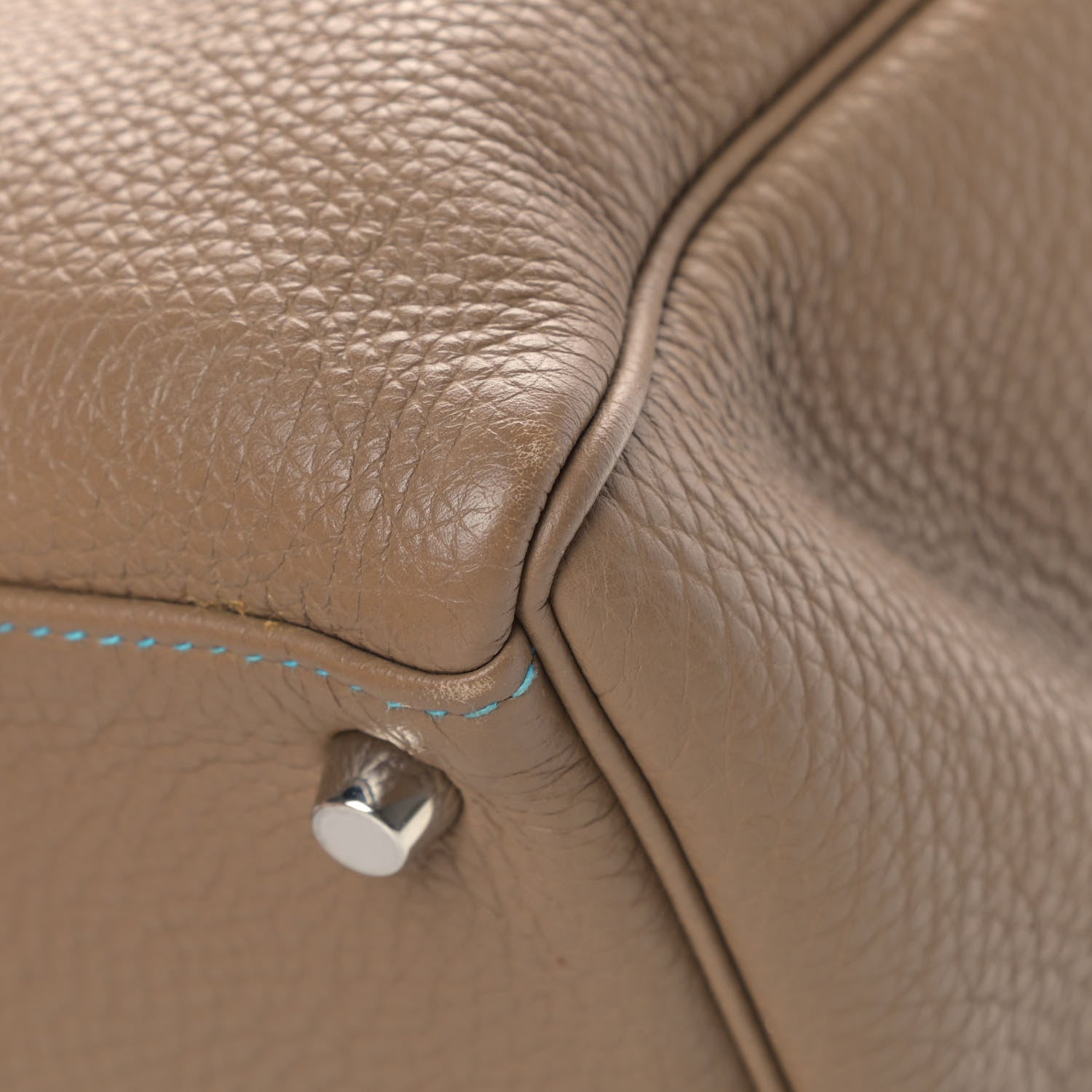 Hermes Togo Eclat Kelly Retourne 35 Etoupe Bleu Azteq 6 of 14
