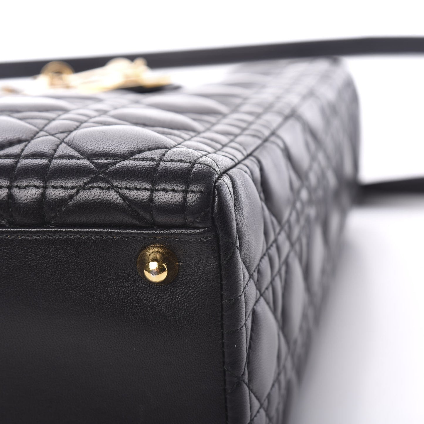 Lambskin Cannage Large Lady Dior Black