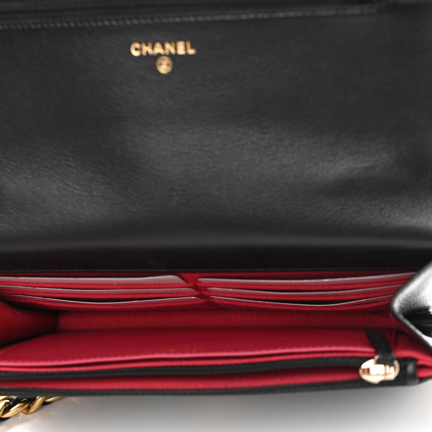 Lambskin Quilted Chanel 19 Wallet On Chain WOC Black