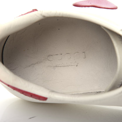 Gucci Calfskin Ayers Web Heart Embroidered Womens Ace Sneakers 35.5 White 8 of 10