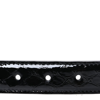 Saint Laurent Patent Calfskin Snakeskin Embossed 20mm Cintura Belt 85 34 Black 3 of 6