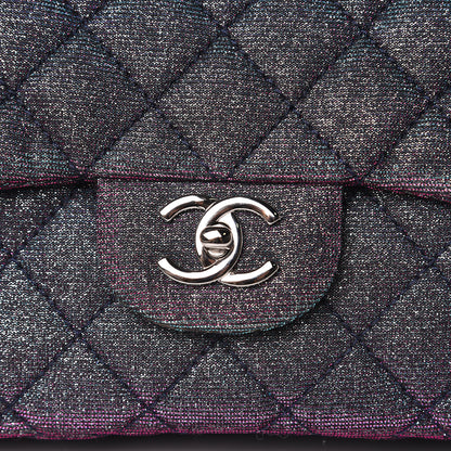 Chanel Iridescent Glitter Fabric Jumbo Single Flap Multicolor 8 of 12