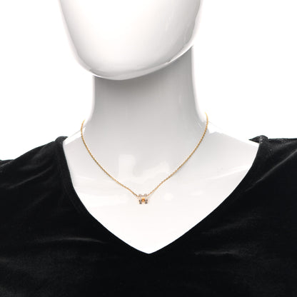 Hermes Lacquered Gold Mini Pop H Pendant Necklace Marron Glace 2 of 7