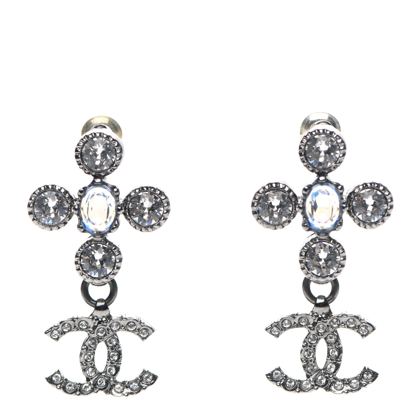 Ruthenium Crystal CC Drop Earrings