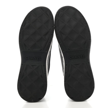 Chanel Velvet Calfskin Mixed Fibers CC Sneakers 39.5 Black 5 of 10