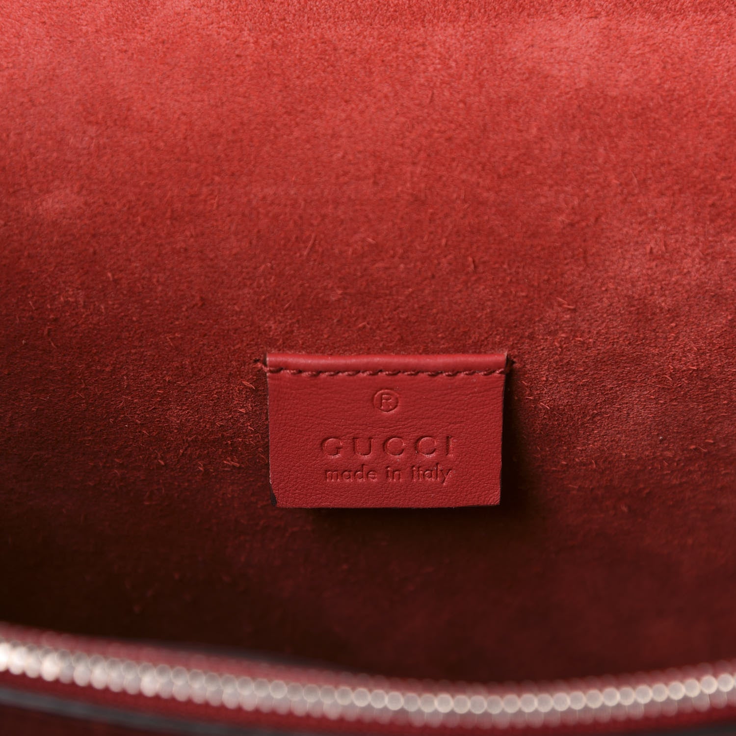 Gucci GG Supreme Monogram Suede Cudu Medium Dionysus Shoulder Bag Beige Ebony Vulcanic Red 8 of 10