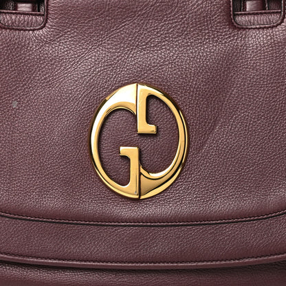 Gucci Metallic Pebbled Calfskin Medium 1973 Top Handle Satchel Burgundy 8 of 18