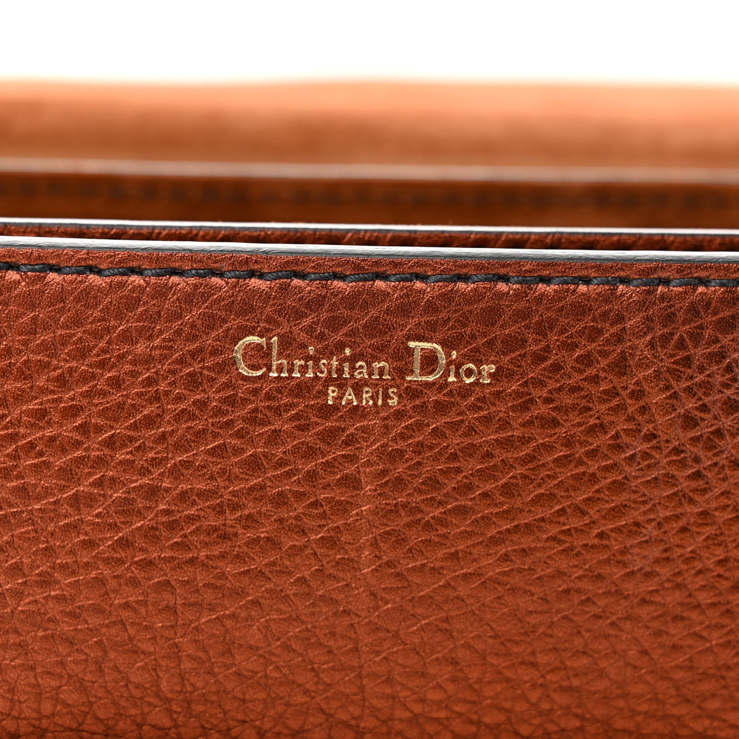 Metallic Grained Calfskin Dio(r)evolution Flap Bag Deep Orange