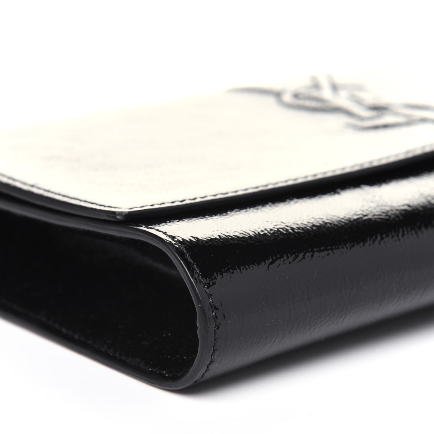 Textured Patent Monogram Belle De Jour Clutch Black