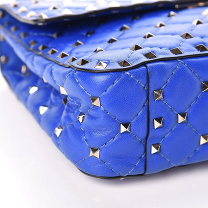 Valentino Garavani Nappa Medium Rockstud Spike Shoulder Bag Acid Blue 9 of 10