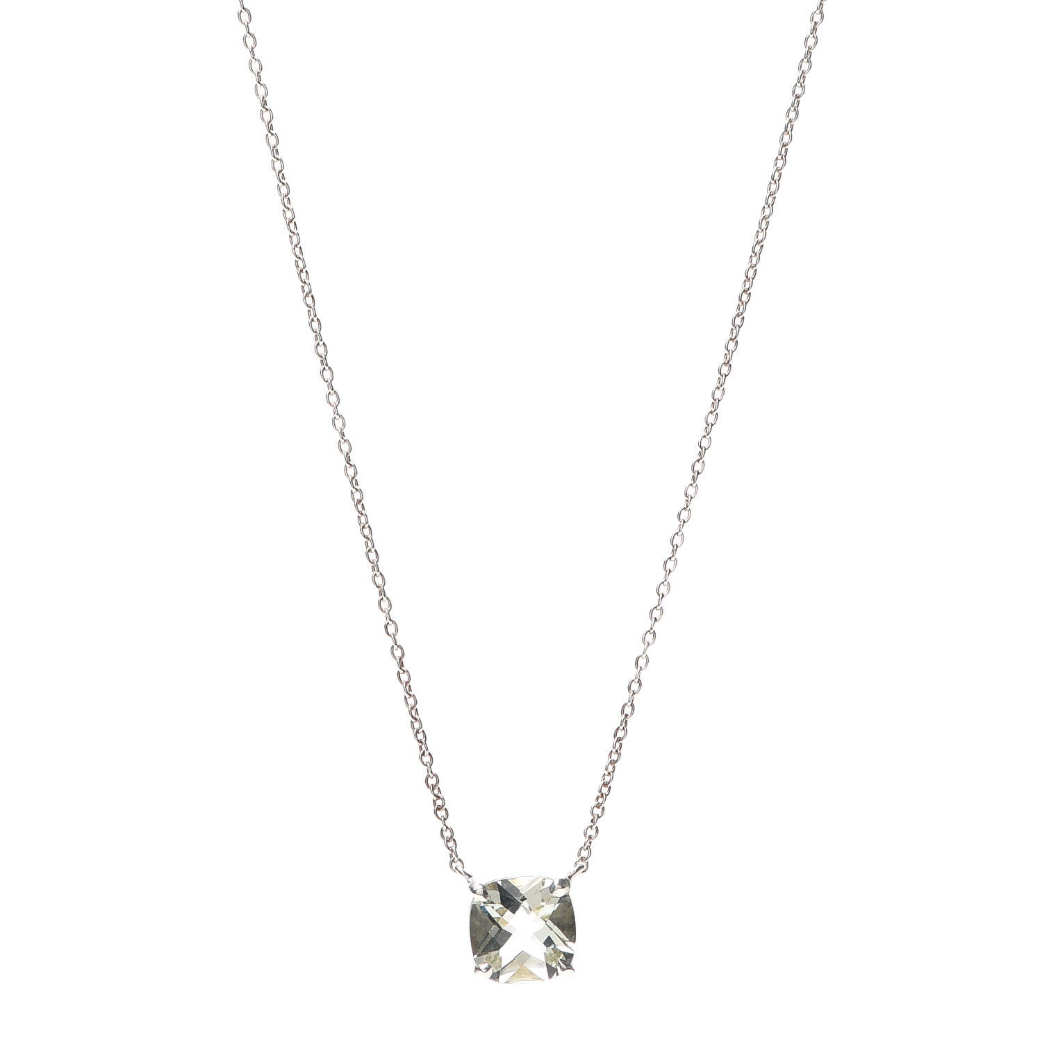 Tiffany Sterling Silver Prasiolite Sparklers Pendant Necklace 1 of 5