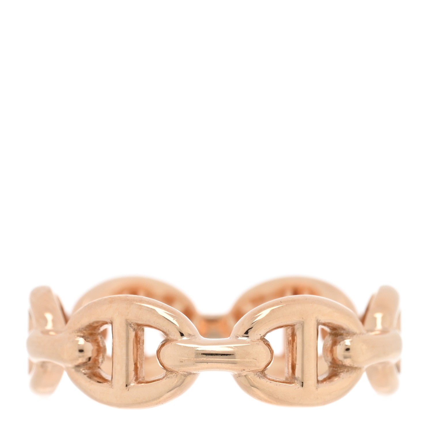 Hermes 18K Rose Gold PM Chaine D'Ancre Enchainee Ring 51 5.75 3 of 5