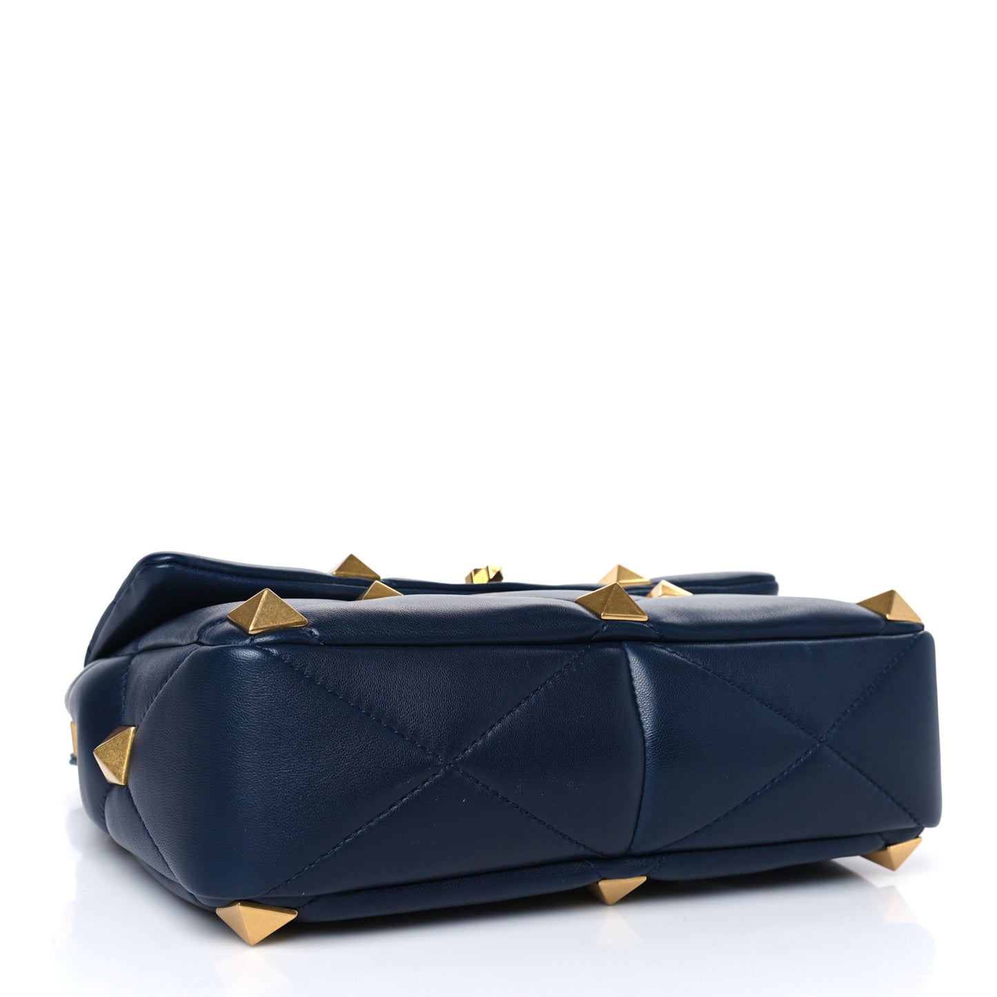 Nappa Large Roman Stud Shoulder Bag Marine