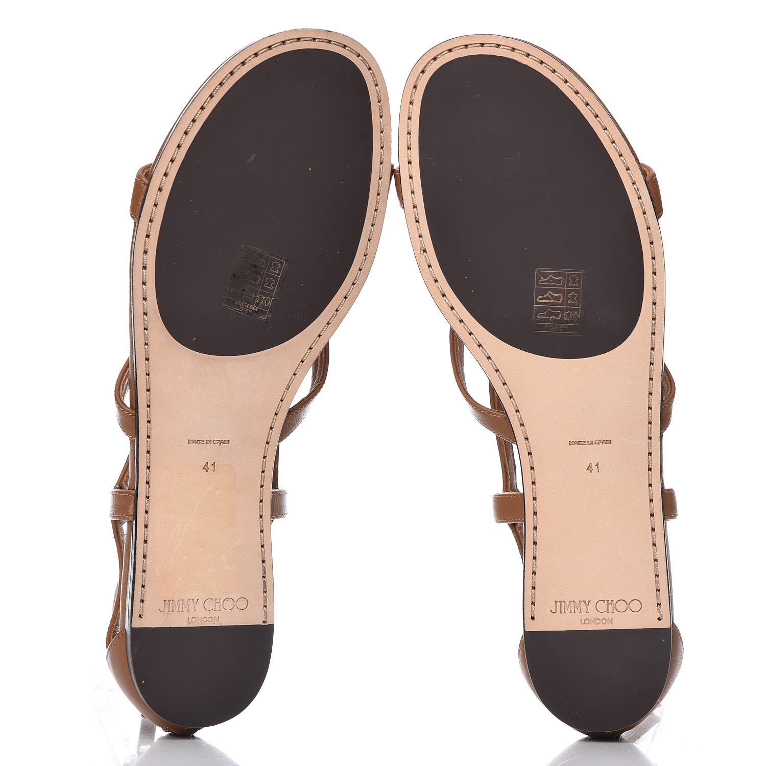 Jimmy Choo Calfskin Jeweled Nano Flat Sandals 41 Canyon 7 of 11