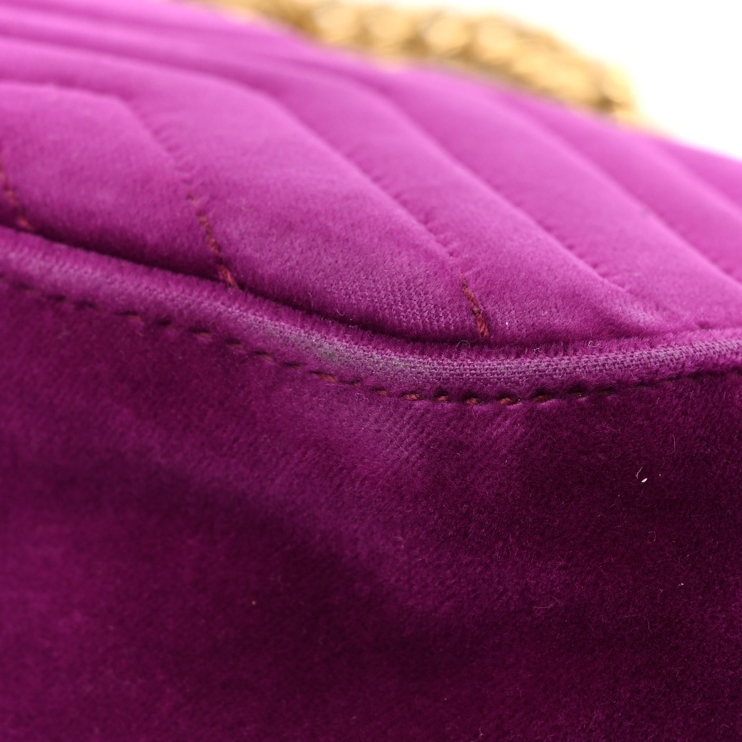 Velvet Matelasse Small GG Marmont Shoulder Bag Fuchsia Violet Cyclamen