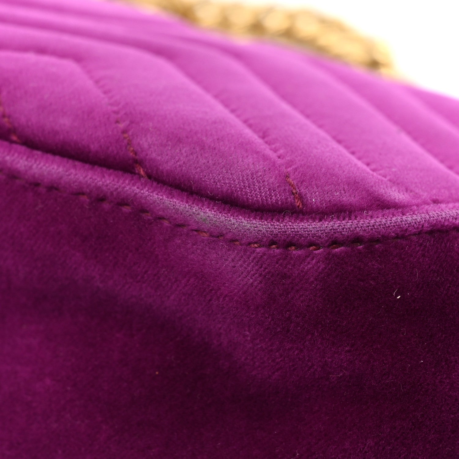 Gucci Velvet Matelasse Small GG Marmont Shoulder Bag Fuchsia Violet Cyclamen 18 of 18