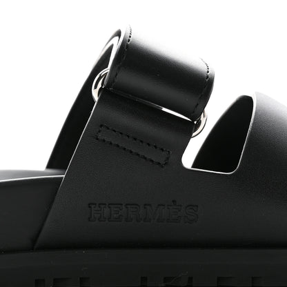 Hermes Calfskin Womens Chypre Sandals 36.5 Black 8 of 10