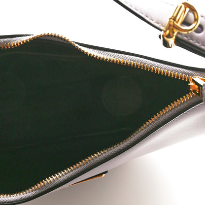 Prada Soft Calfskin Arque Shoulder Bag Glicine 5 of 11