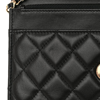 Chanel Lambskin Quilted Trendy CC Wallet On Chain WOC Black 12 of 14