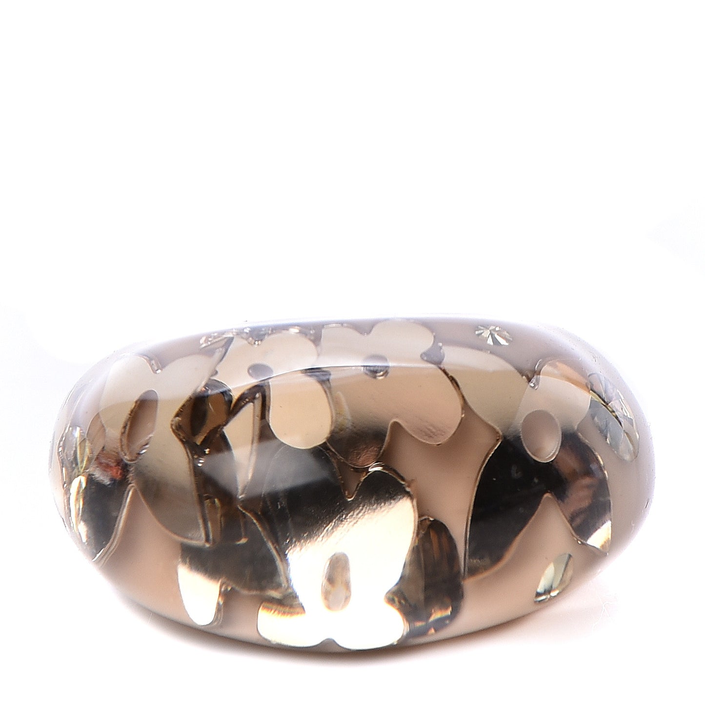 Resin Swarovski Crystal Inclusion Ring 5.5 Beige
