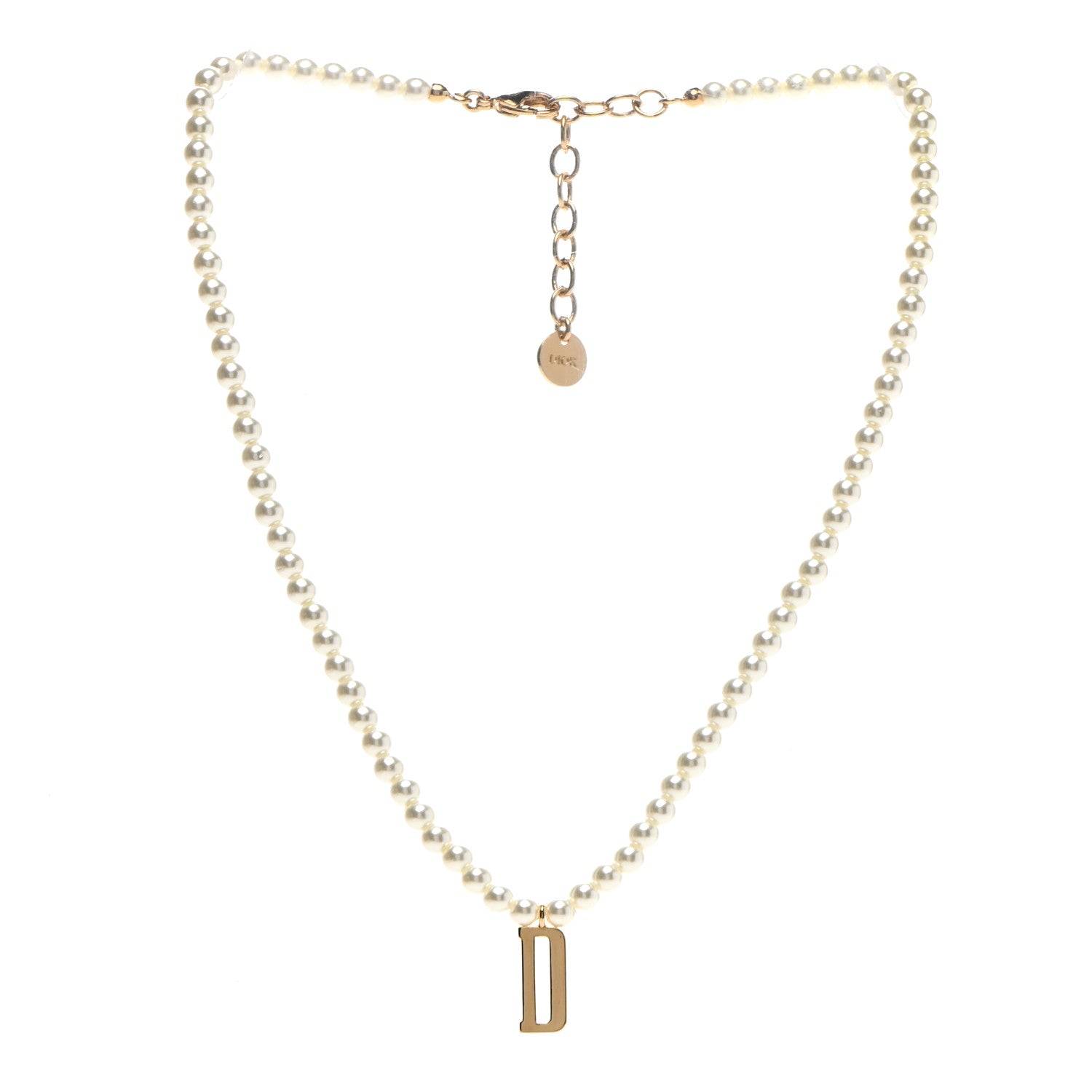 Christian Dior Pearl D Necklace Gold 3 of 6