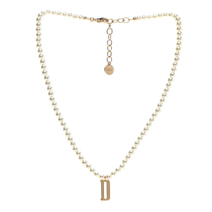 Christian Dior Pearl D Necklace Gold 3 of 6
