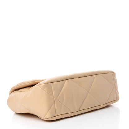 Chanel Lambskin Quilted Large 19 Flap Beige 4 of 11
