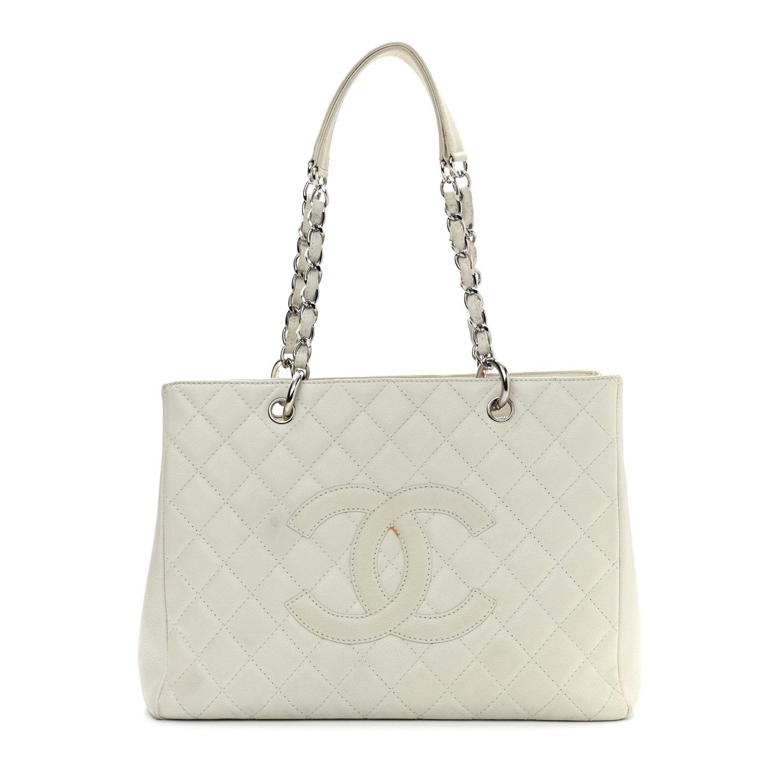 Chanel Caviar Quilted Grand Shopping Tote GST White 1 of 16