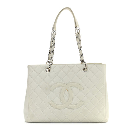 Chanel Caviar Quilted Grand Shopping Tote GST White 1 of 16