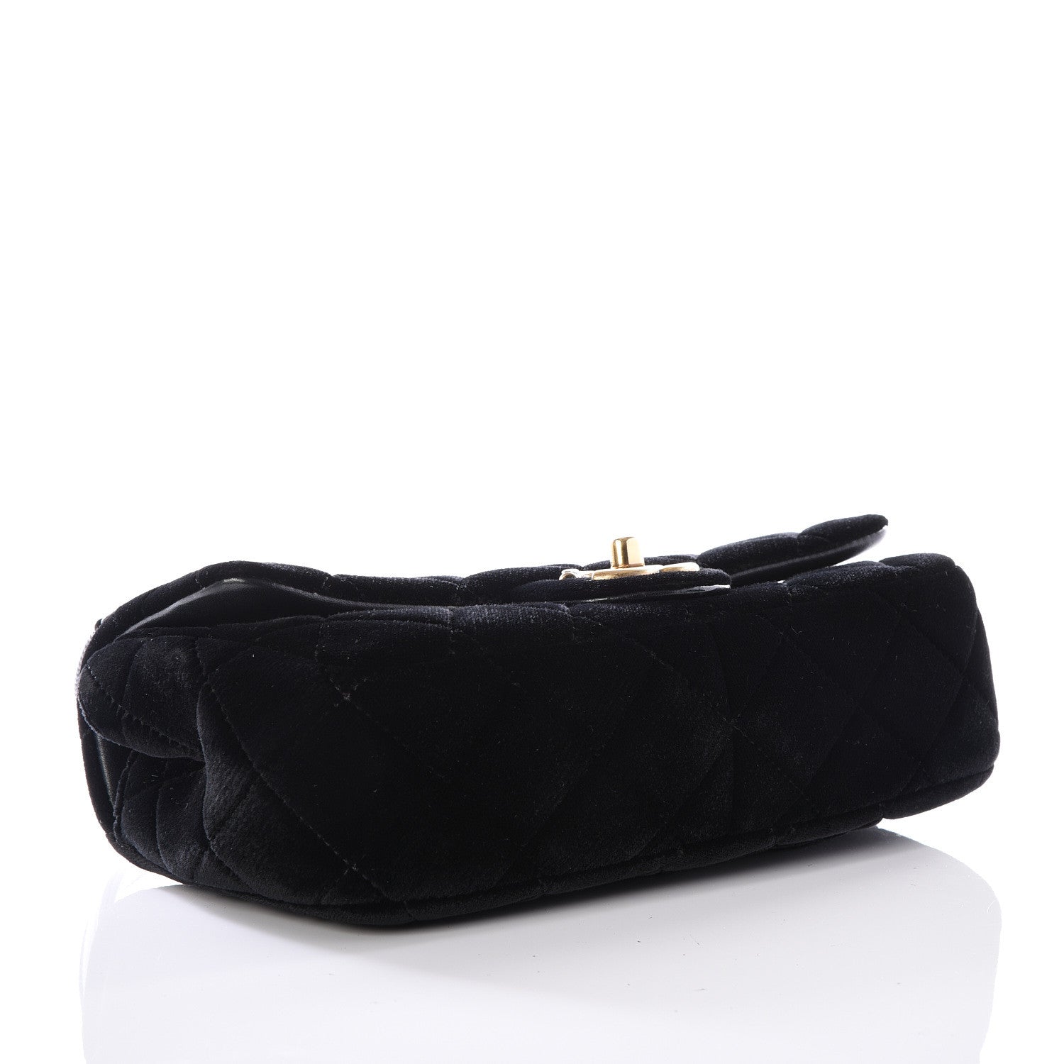 Chanel Velvet Quilted Mini Rectangular Flap Black 3 of 13