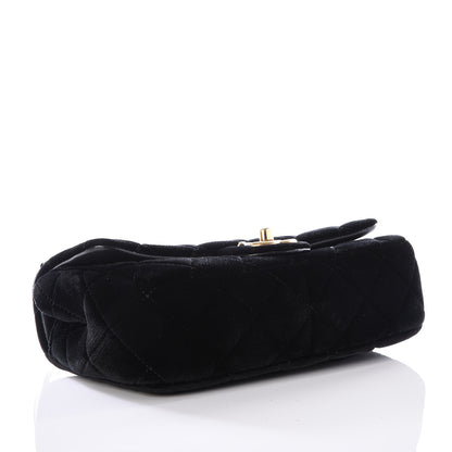 Chanel Velvet Quilted Mini Rectangular Flap Black 3 of 13