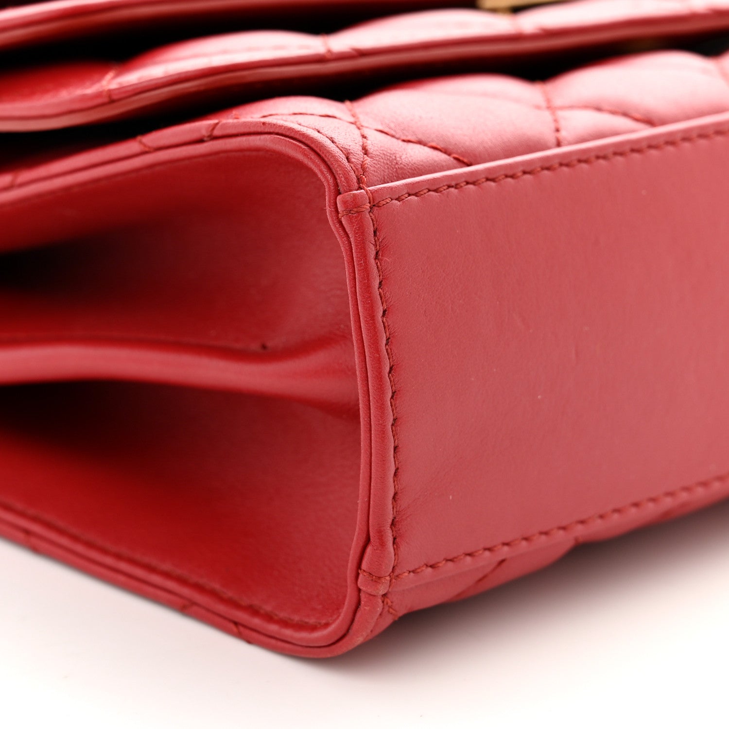 Chanel Calfskin Quilted Medium Triple Flap Red 9 of 17