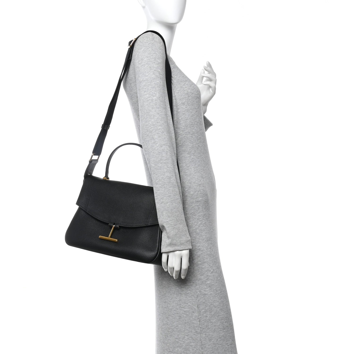 Tom Ford Calfskin Tara Top Handle Bag Black 2 of 9