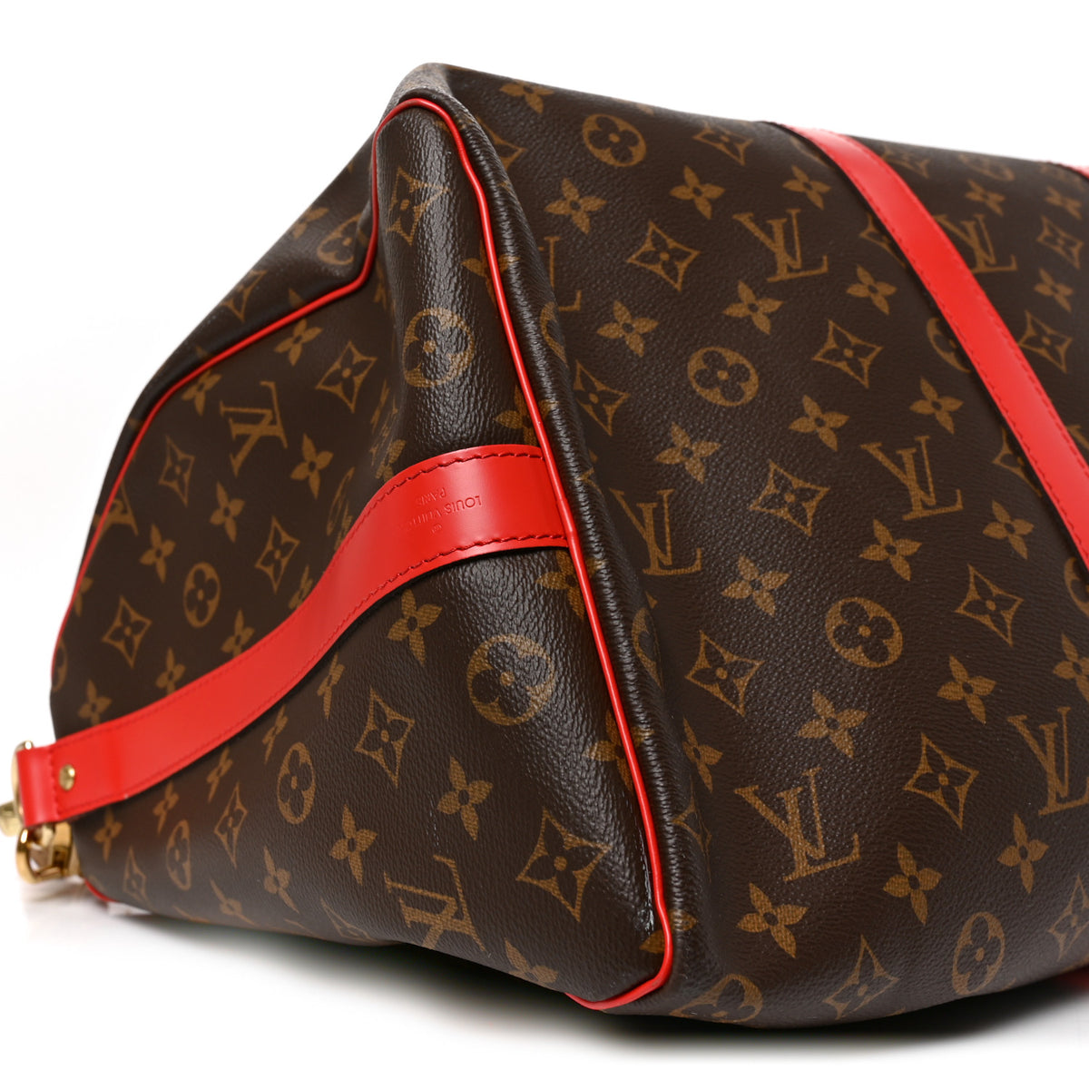 Louis Vuitton Calfskin Monogram Keepall Bandouliere 50 Coquelicot 7 of 8