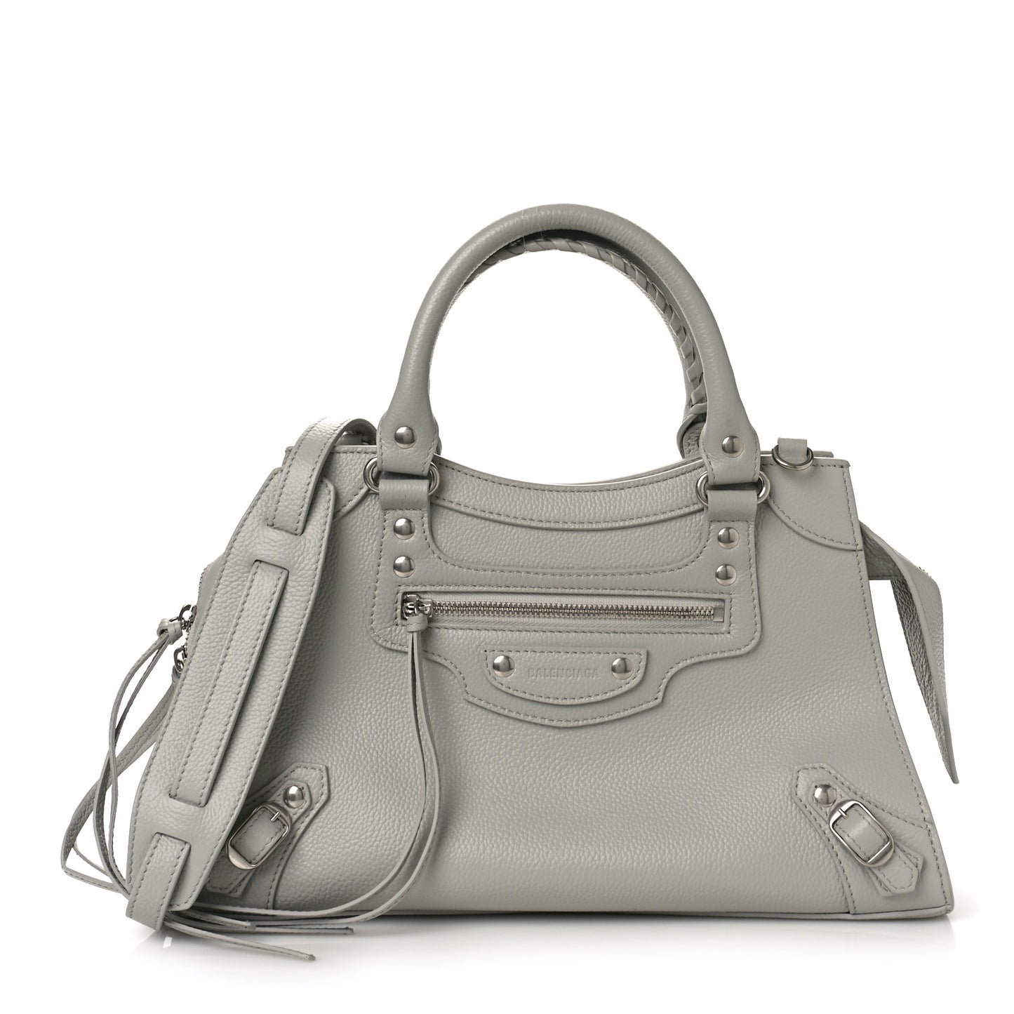 Grained Calfskin Neo Classic Silver Hardware S City Light Grey