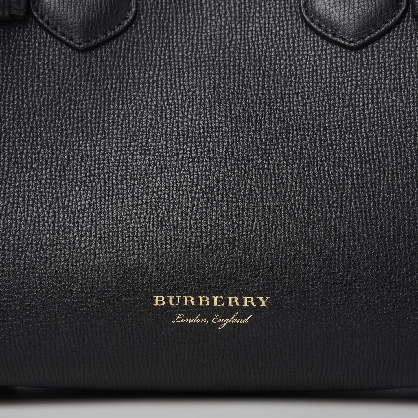 Grainy Calfskin House Check Small Banner Tote Black