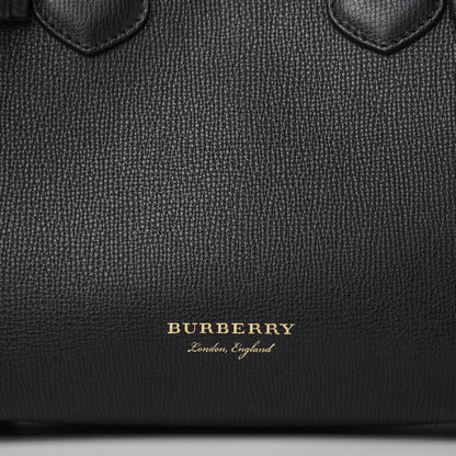 Burberry Grainy Calfskin House Check Small Banner Tote Black 10 of 10