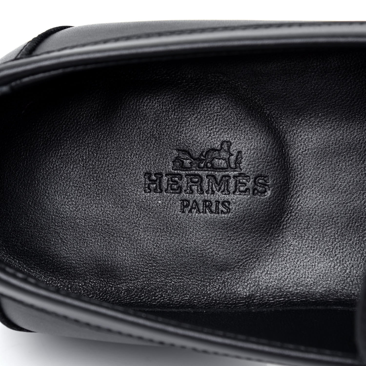 Hermes Calfskin Womens Destin Loafer 38 Black 9 of 10