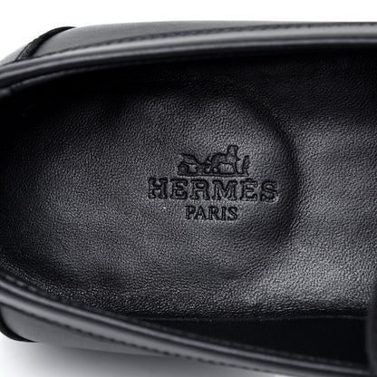Hermes Calfskin Womens Destin Loafer 38 Black 9 of 10