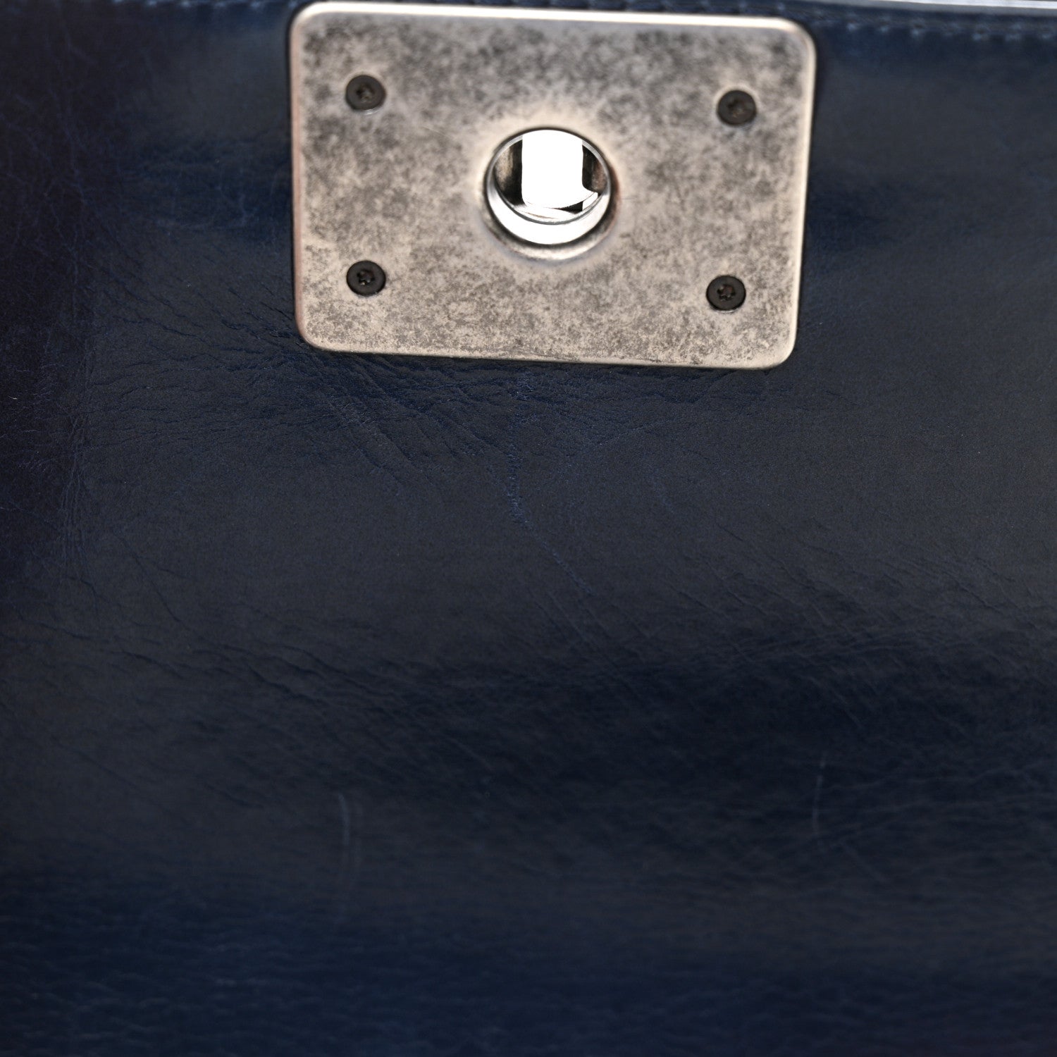 Chanel Glazed Calfskin Quilted Small Boy Chained Flap Navy 12 of 12