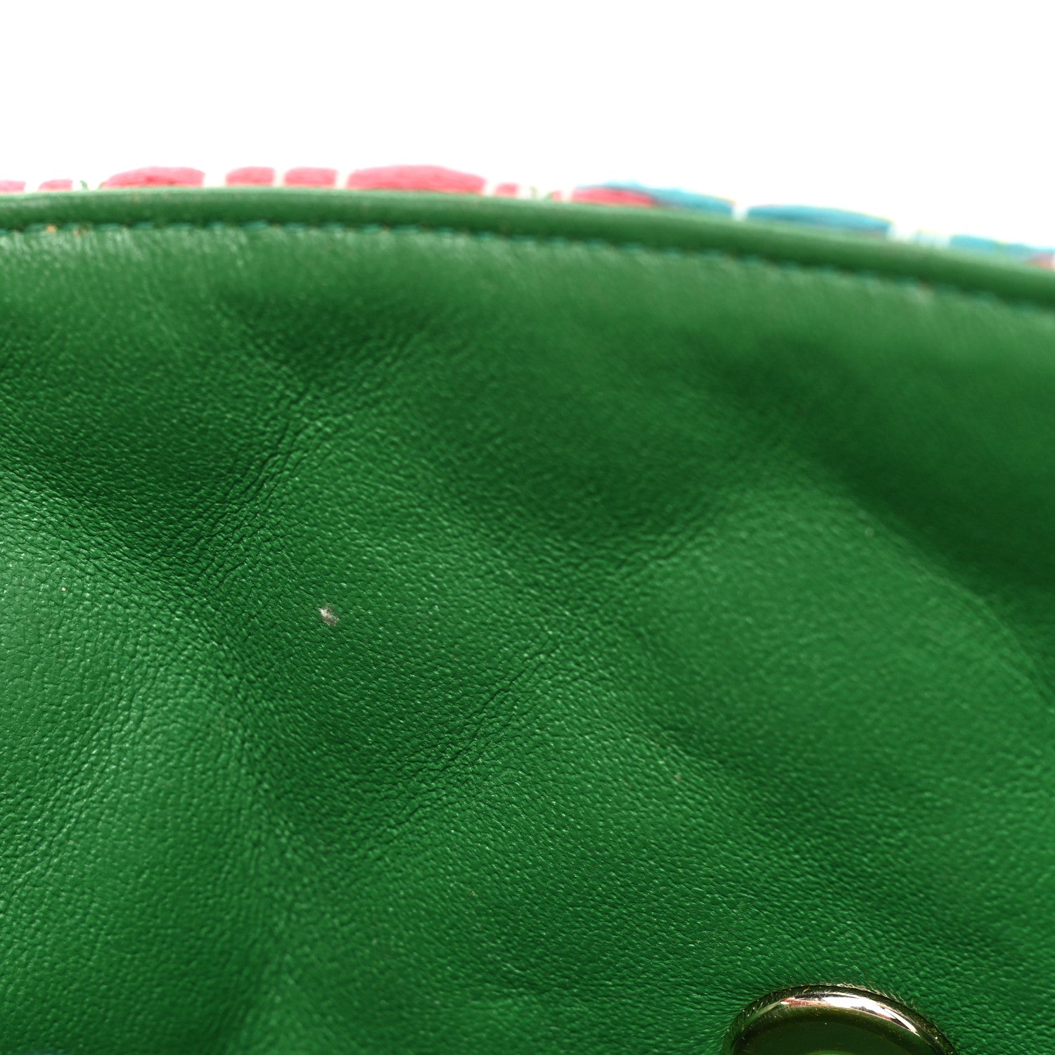 Chanel Tweed Quilted Mini Rectangular Flap Green Multicolor 11 of 18