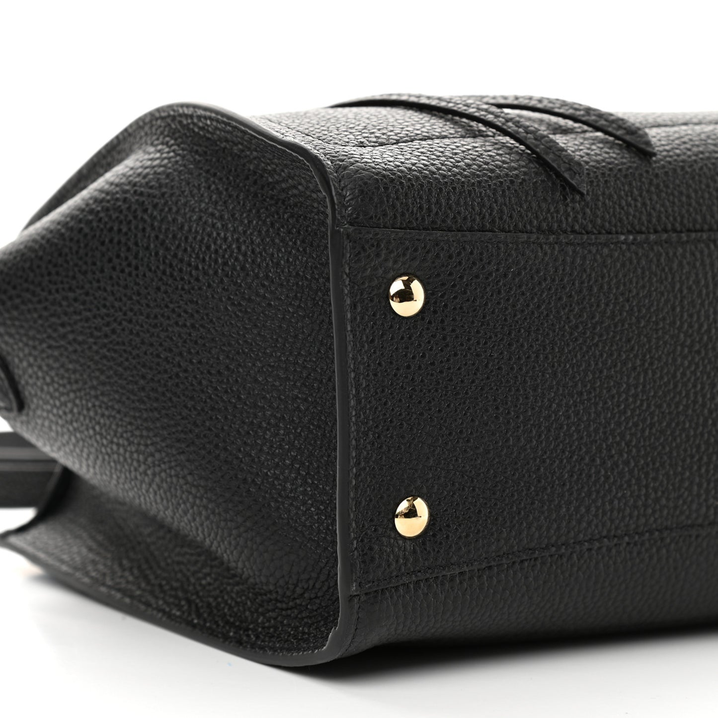 Hammered Calfskin Double Handle Small Amy Tote Black