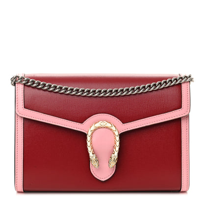 Gucci Azalea Calfskin Enamel Mini Dionysus Chain Wallet New Cherry Red Wild Rose Off White 1 of 10