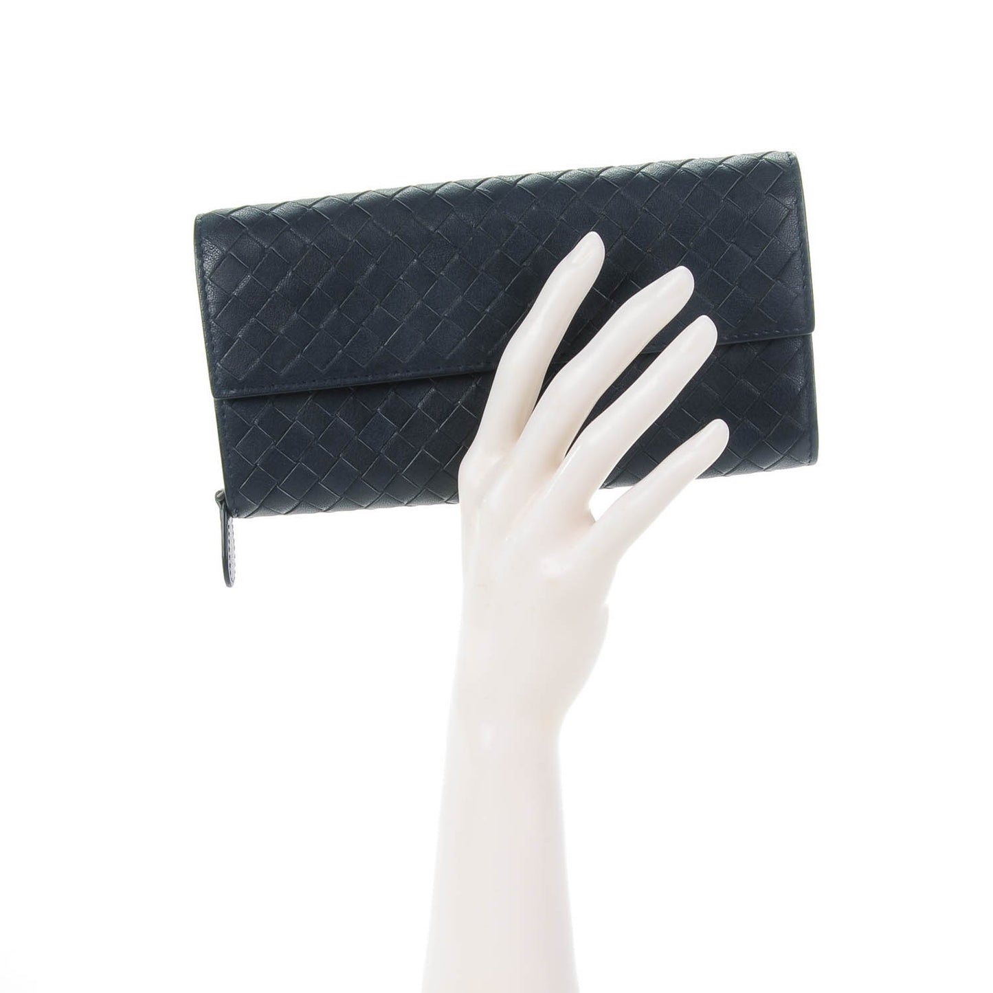 Nappa Intrecciato Continental Flap Wallet Prusse
