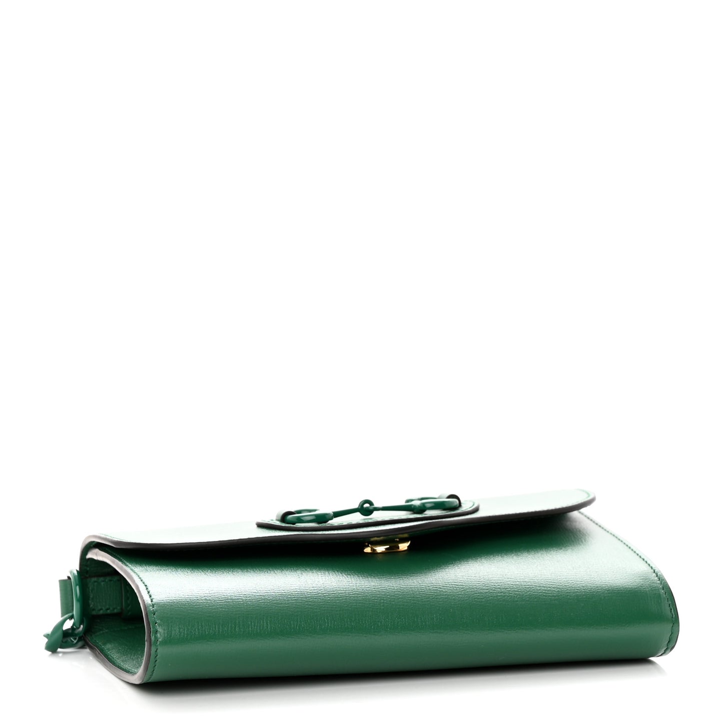 Azalea Calfskin Web Monochrome Mini Horsebit 1955 Chain Shoulder Bag Emerald