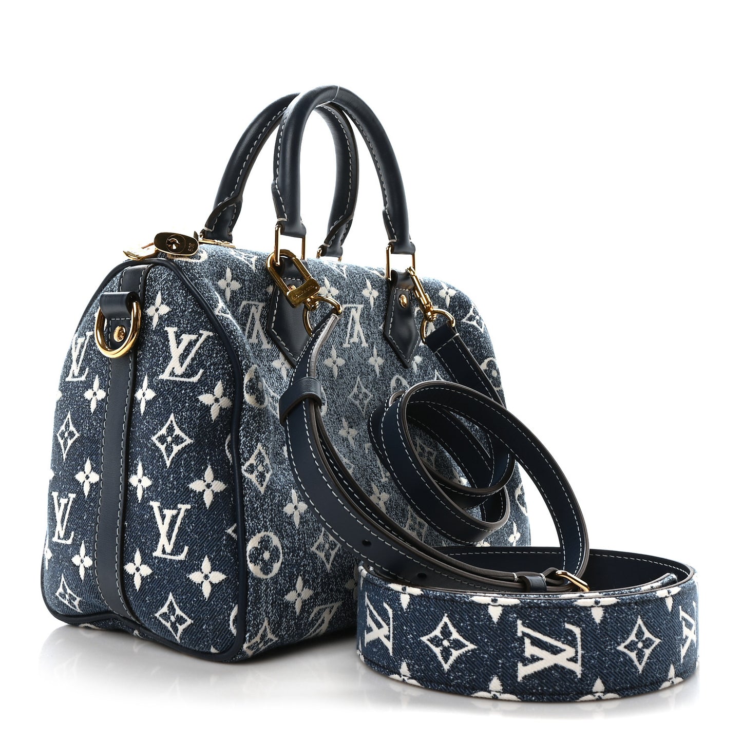 Monogram Jacquard Denim Speedy Bandouliere 25 Bleu