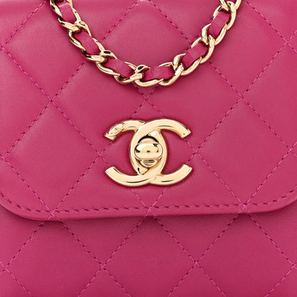 Chanel Lambskin Quilted Mini Trendy CC Clutch With Chain Fuchsia 8 of 11