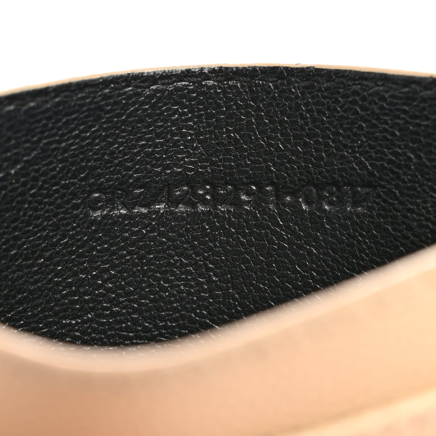 Grain De Poudre Matelasse Chevron Monogram Credit Card Case Nude Powder