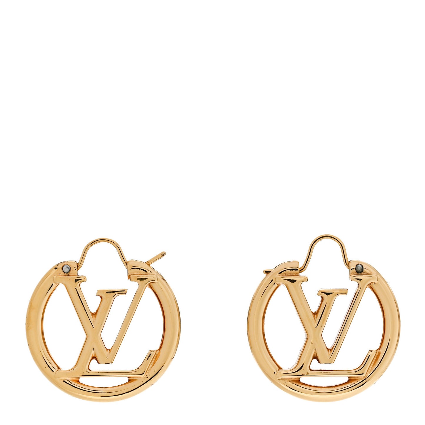 Metal Small Louise Hoop Earrings Gold